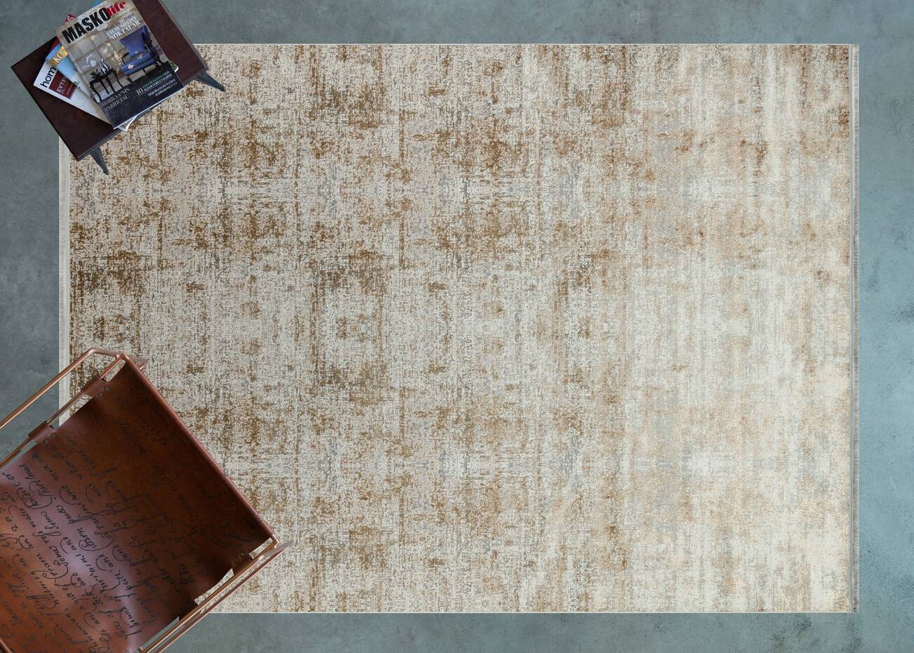 Riena 1112 Vizon - Akrilik Polyester Halı | Kaymaz Tabanlı Dekoratif Halı